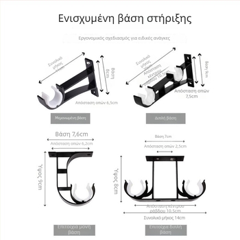 Αλουμινένιος οδηγός κουρτίνας με ράγα, μπλε-πράσινη παχιά ρωμαϊκή ράβδος, μινιμαλιστικό μπαλκόνι σε στυλ Βορειο-Μεσογειακό