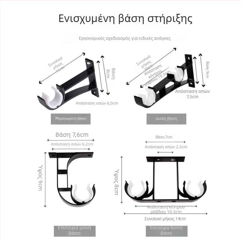 Αλουμινένιος οδηγός κουρτίνας με ράγα, μπλε-πράσινη παχιά ρωμαϊκή ράβδος, μινιμαλιστικό μπαλκόνι σε στυλ Βορειο-Μεσογειακό