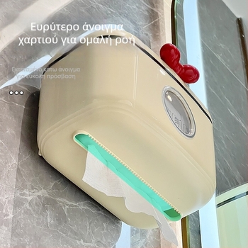 Κουτί ρολού χαρτιού μπάνιου, τοίχου χωρίς διάτρηση, γλυκό σχέδιο, πλαστικός διανομέας