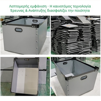 Κουτιά αποθήκευσης PP με κενά πάνελ, βιομηχανικά κουτιά, ανθεκτικά με παχιά τοιχώματα, διαστάσεις κατά παραγγελία και δυνατότητα εκτύπωσης