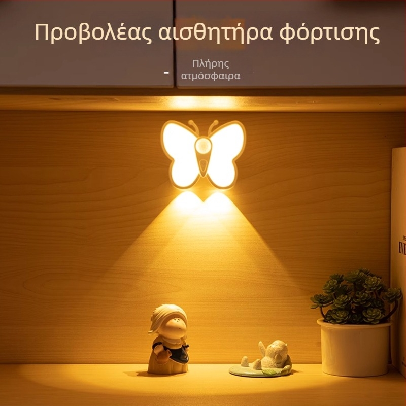 Ασύρματη LED αισθητήρα επιτοίχια λάμπα με μαγνητικό αισθητήρα, εσωτερικός προβολέας τύπου ματιού γάτας για πινακίδα πόρτας