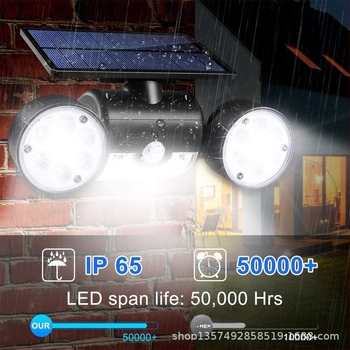 Εξωτερικός ηλιακός LED λαμπτήρας τοίχου, διπλής κεφαλής, περιστρεφόμενος, κινέζικου στυλ για αυλή και βίλα