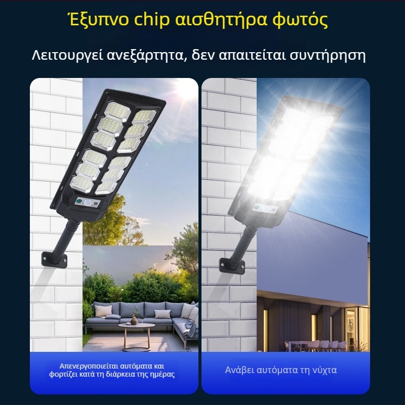 Ηλιακό ολοκληρωμένο εξωτερικό LED φως δρόμου με αισθητήρα ραντάρ και έλεγχο φωτισμού, IP65