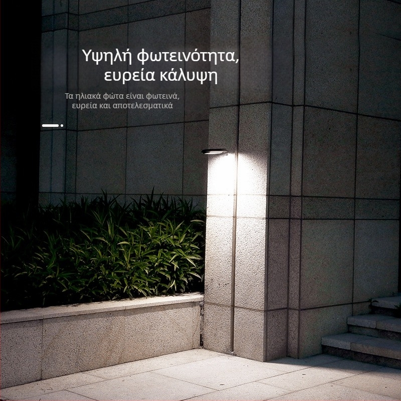 Ηλιακό LED τοίχου εξωτερικού χώρου για αυλή, αδιάβροχο IP65, φωτισμός τοπίου, νέο μοντέλο