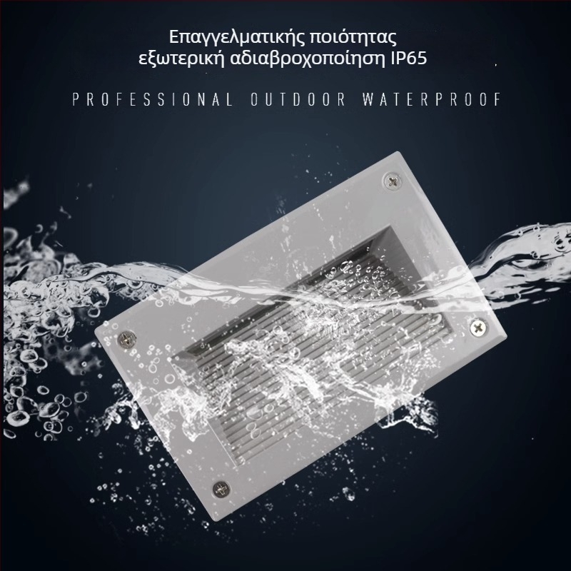 LED ενσωματωμένο γωνιακό φως, αδιάβροχος φωτισμός για βήματα και διαδρόμους, τετράγωνο τοίχικό φως προβολής