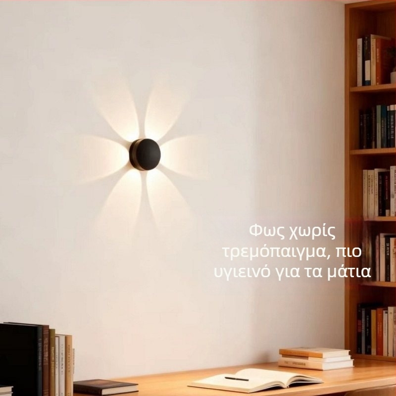 Λαμπάκι σε σχήμα λουλουδιού με μαγνητική τοποθέτηση, επαναφορτιζόμενος φωτισμός τοίχου για διαδρόμους, με αισθητήρα κίνησης και νυχτερινή λειτουργία