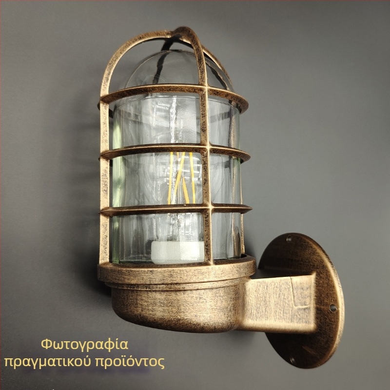 Φωτιστικό τοίχου σε βιομηχανικό στυλ με ρετρό αμερικανο-ευρωπαϊκό σχέδιο για μπαρ, εστιατόρια και διαδρόμους; ανθεκτικό σε εκρήξεις, αδιάβροχο και ανθεκτικό στη σκόνη, αλουμινένιο κάλυμμα, IP55.