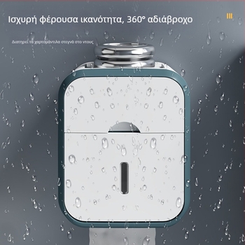 Επιτοίχιος κάτοχος ρολού τουαλέτας και διανομέας χαρτιού, ράφι μπάνιου χωρίς διάτρηση, PP υλικό