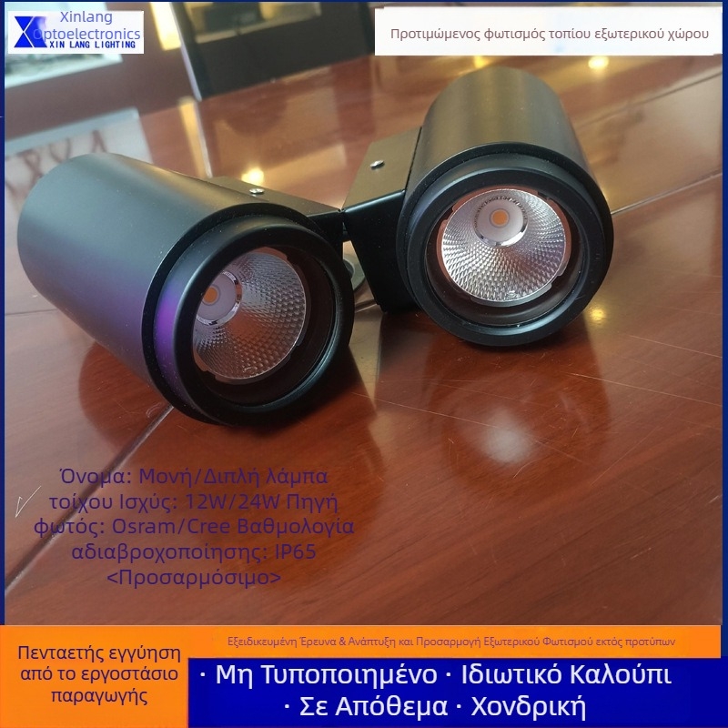 Εξωτερική επιτοίχια λάμπα με διπλό κεφάλι για διαδρόμους, αυλές, εξωτερικούς τοίχους, ξενοδοχεία και βίλες, σαλόνια