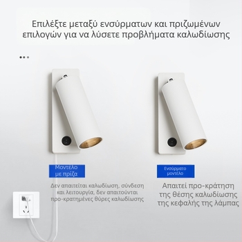 Λαμπτήρας τοίχου με πλήρες φάσμα προστασίας ματιών, περιστρεφόμενος λαμπτήρας ανάγνωσης δίπλα στο κρεβάτι, για σαλόνι, υπνοδωμάτιο και μελέτη, δημιουργικός λαμπτήρας LED