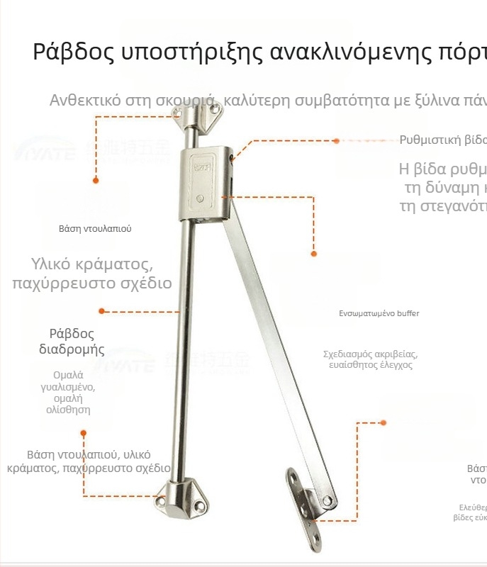 Αυτόματος ολισθητήρας πόρτας ντουλάπας από κράμα ψευδάργύρου, πτυσσόμενος μεντεσές για πόρτα με πτώση και ρυθμιζόμενη κεκλιμένη στήριξη για ντουλάπα παπουτσιών