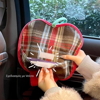 Apple Car κρεμαστή υφασμάτινη θήκη χαρτιού για αυτοκίνητο και σαλόνι, πολυλειτουργική θήκη αποθήκευσης