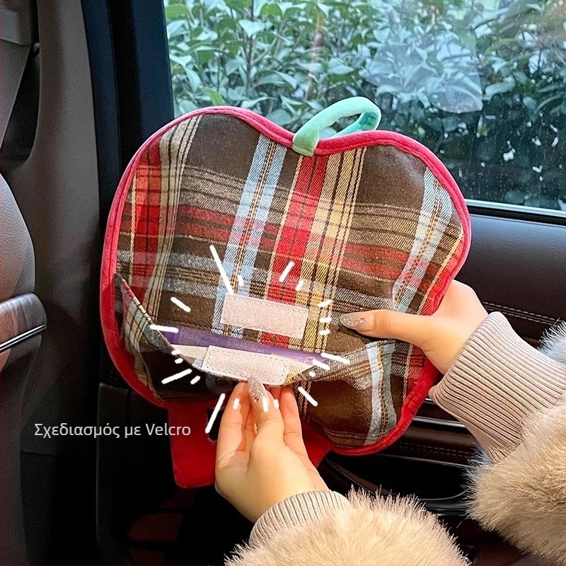 Apple Car κρεμαστή υφασμάτινη θήκη χαρτιού για αυτοκίνητο και σαλόνι, πολυλειτουργική θήκη αποθήκευσης