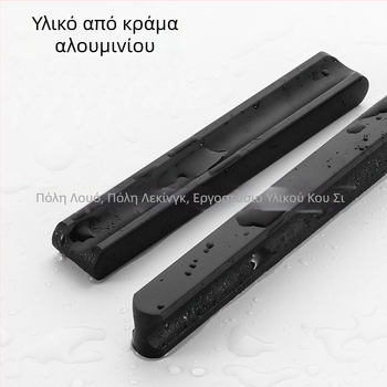 Μακριά λαβή πόρτας ντουλάπας με Τ-σχηματισμένο στρογγυλό άκρο, μαύρη με χρυσές λεπτομέρειες