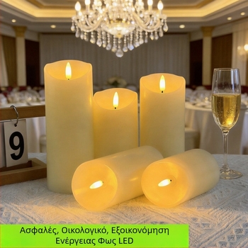 LED ηλεκτρονικό κερί κυλινδρικού σχήματος για γάμους και διακόσμηση πάρτι — εικονικό κερί