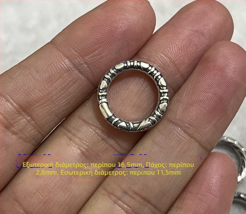 Κολιέ από ασήμι S925, vintage – κυκλικό ελατηριωτό κλείσιμο και συνδετήρας για μενταγιόν