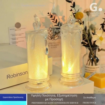 LED ακρυλική χριστουγεννιάτικη φωτιζόμενη ηλεκτρονικό κερί – ρομαντικό νυχτερινό φως για κομοδίνο, διακοσμητικό αντικείμενο