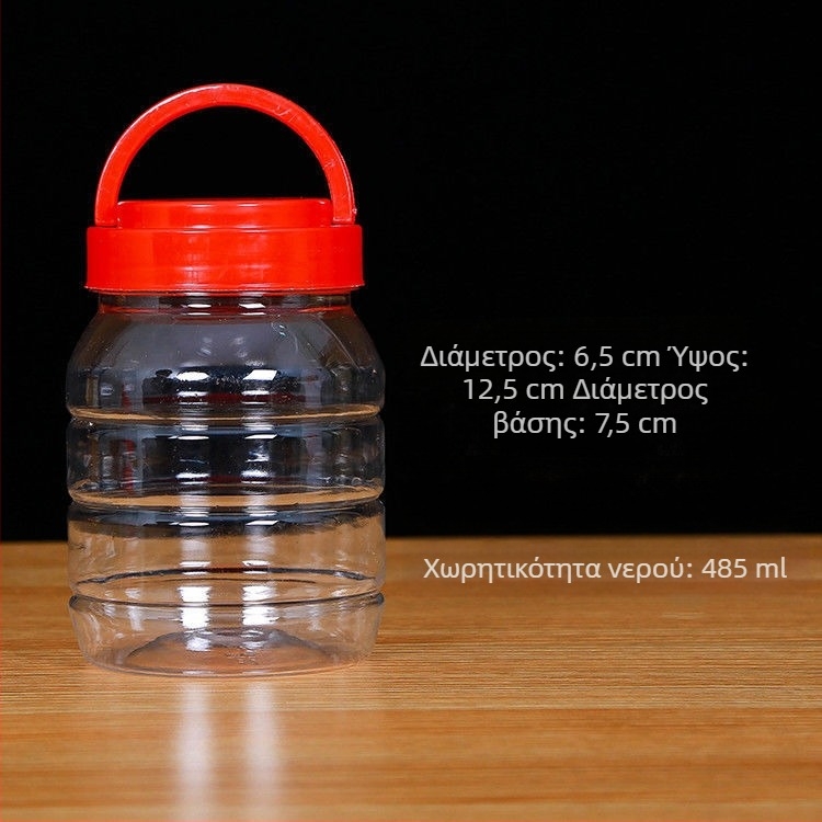 500 ml οκταγωνική πλαστική φιάλη με καπάκι, κατάλληλη για τρόφιμα, για τουρσί και τόφου με μούχλα