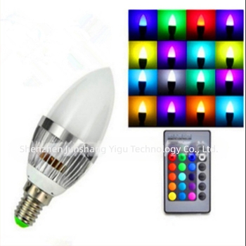 3W Έξυπνο RGB λαμπάκι με αλλαγή χρωμάτων, τηλεχειριστήριο, LED προβολέας RGB, λαμπάκι τύπου κεριού, ρυθμιζόμενη φωτεινότητα