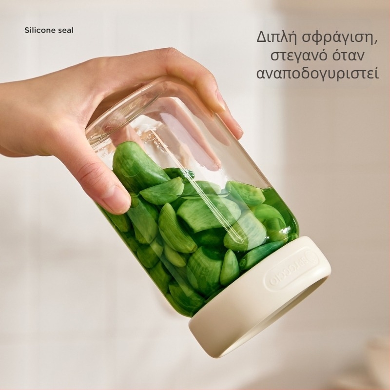Κλειστό γυάλινο βάζο από borosilikat για τουρσί, τρόφιμα ποιότητας, μικρό άδειο βάζο για οικιακή ζύμωση λαχανικών
