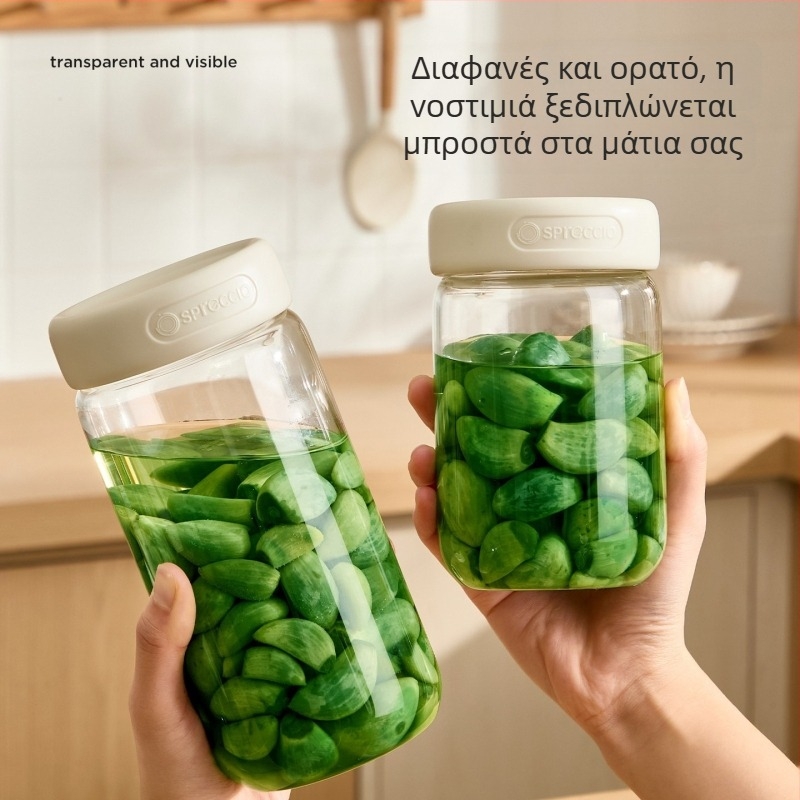 Κλειστό γυάλινο βάζο από borosilikat για τουρσί, τρόφιμα ποιότητας, μικρό άδειο βάζο για οικιακή ζύμωση λαχανικών