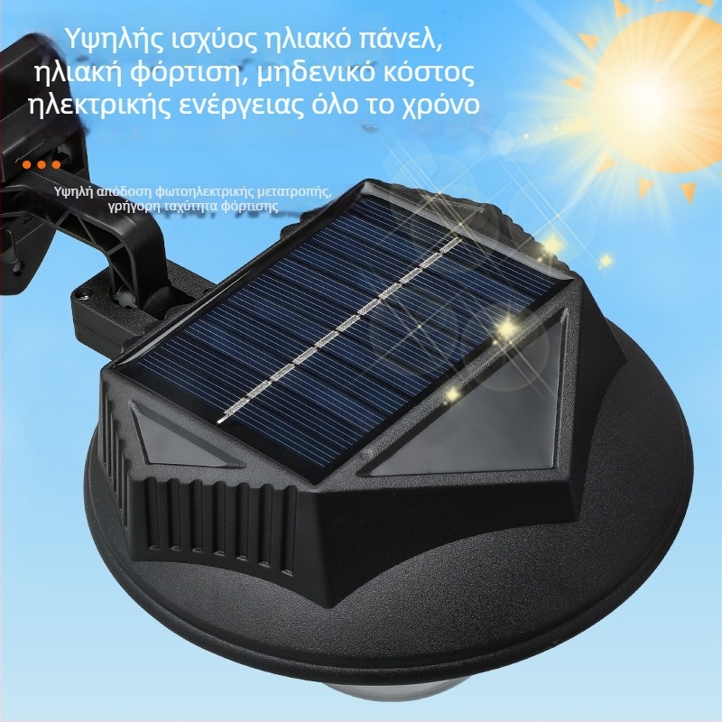 Ηλιακή λάμπα για σπίτι και αυλή, ηλιακό φως τοίχου κήπου, φακός κατασκήνωσης, ατμοσφαιρικός φωτισμός, αδιάβροχο φως