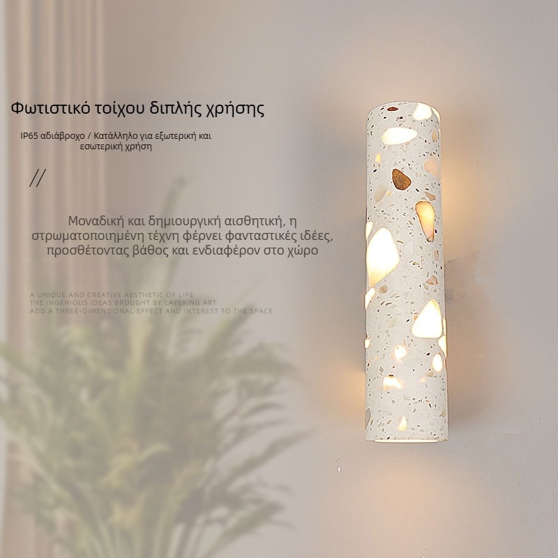 LED εξωτερικός τοίχικός φωτιστικό με πάνω-κάτω φωτισμό για βίλα, αυλή, στύλο και διάδρομο, IP65 αδιάβροχο, 3000K ζεστό λευκό