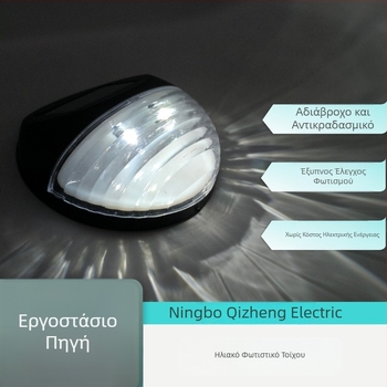 Ηλιακή εξωτερική λάμπα τοίχου, ημικύκλικη σχεδίαση, αδιάβροχη, IP44, LED, διαστάσεις 11×11 εκ.