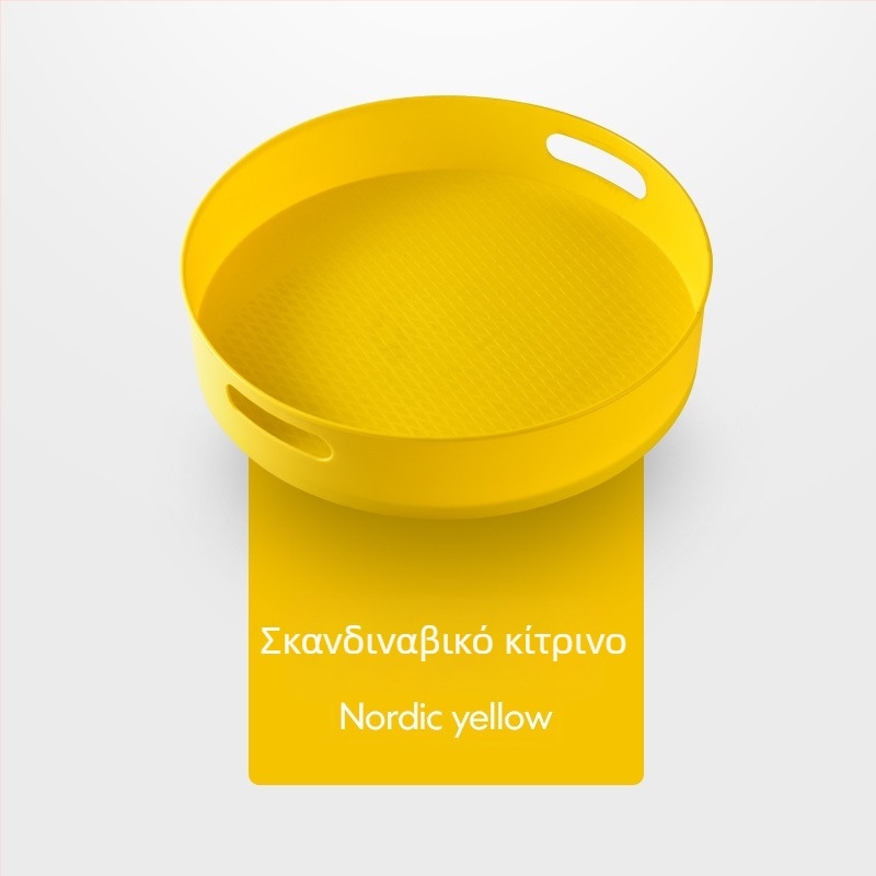 Φωτεινό κίτρινο περιστρεφόμενο ράφι μπαχαρικών στην κουζίνα — πολυλειτουργική βάση για φιάλες σόγιας και ξύδι