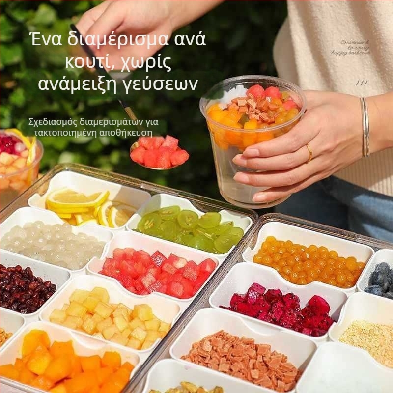 Εμπορικό σετ δοχείων πρόσθετων για ζελέ με πάγο και καπάκια — πλήρες κιτ για πάγκους δρόμου, δοχεία σερβιρίσματος φρούτων