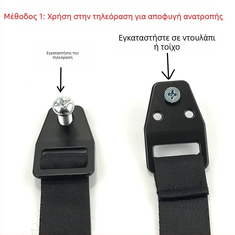 Ιμάντας Αντιανατροπής για Έπιπλα: για τηλεόραση, ντουλάπες, βιβλιοθήκες και κομοδίνο – παιδική ασφάλεια