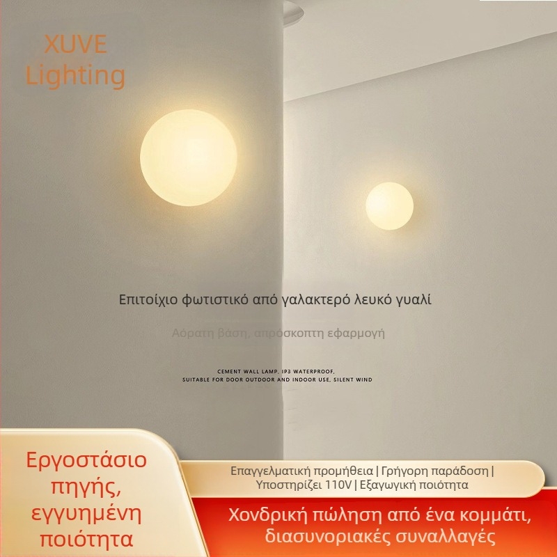 Κυκλική γυάλινη λαμπτήρας τοίχου – Σκανδιναβικό μινιμαλιστικό σχεδιαστικό στυλ για σαλόνι, μπάνιο και υπνοδωμάτιο