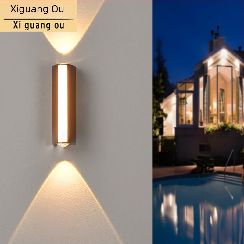 LED εξωτερικό φωτιστικό τοίχου με πλαστικό περίβλημα, σύγχρονο μινιμαλιστικό σχέδιο για είσοδο, κήπο, μπαλκόνι και βεράντα, IP65 αδιάβροχο