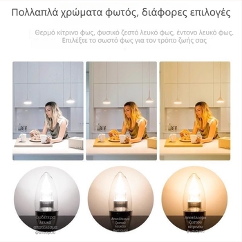 Λάμπα LED σε σχήμα κεριού με βάση E14, μικρή βιδωτή βάση, υπερφωτεινή, εξοικονόμηση ενέργειας, οικιακή χρήση, εμφάνιση κρυστάλλινου πολυέλαιου