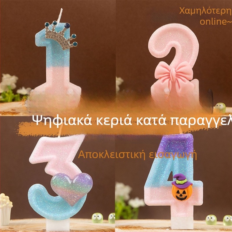 Προσαρμοσμένο κερί γενεθλίων με αριθμούς 0–9 και σχέδιο φλόγας
