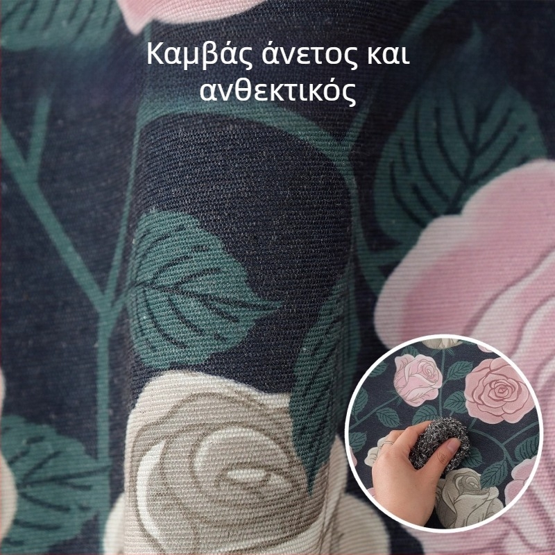 Γυναικεία ποδιά κουζίνας με μακριά μανίκια, ανθεκτική στη βρωμιά, κορεατικού στυλ μόδας, μοντέρνα και ανθεκτική για μαγείρεμα και εργασία, με μοτίβο τριαντάφυλλου