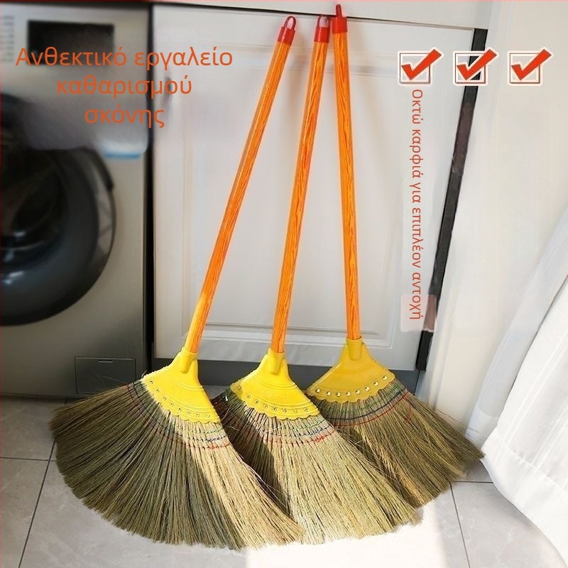 Σκούπα μίσκανθος για οικιακή χρήση, απαλές τρίχες, χωρίς κόλληση τρίχων, ρετρό σχέδιο, εξωτερική σκούπα αυλής