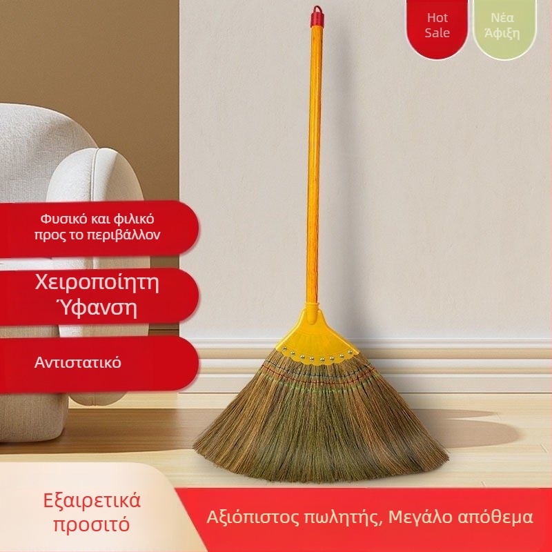 Σκούπα μίσκανθος για οικιακή χρήση, απαλές τρίχες, χωρίς κόλληση τρίχων, ρετρό σχέδιο, εξωτερική σκούπα αυλής