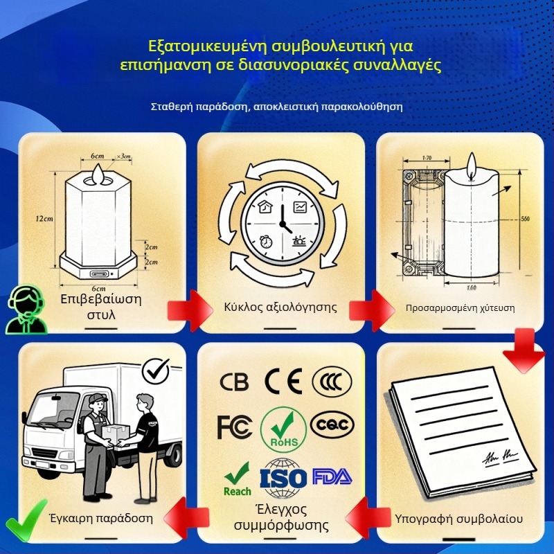Κωνική LED ηλεκτρονική κερί χωρίς φλόγα με τηλεχειρισμό, επαναφορτιζόμενη μπαταρία, βάση κεριού, τρεμοπαίζουσα λάμψη