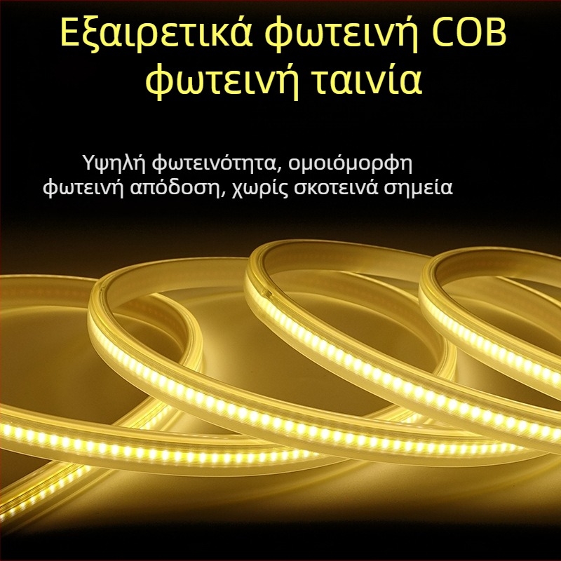 12W COB LED λωρίδα φωτισμού, αδιάβροχη, 110–220V, υψηλής τάσης, εξωτερικός φωτισμός διαφήμισης και τοποθέτηση σε οροφή