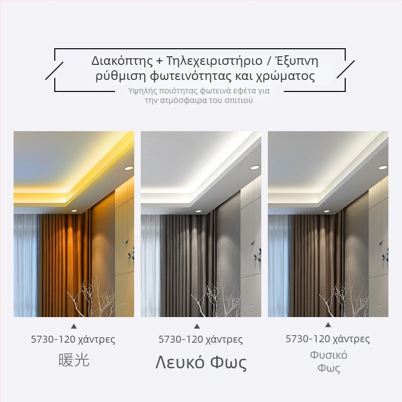 Μωβ LED ταινία φωτισμού, οικιακή χρήση, τριχρωμία αλλαγή χρώματος, αδιάβροχη, 220V διακοσμητική λωρίδα φωτισμού για οροφή σαλονιού και εξωτερικούς χώρους