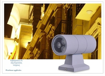 LED εξωτερικό φως τοίχου με διπλό ή μονό κεφάλι – εξωτερικό φωτιστικό τοίχου για τοίχους, αυλή και κολώνες (3W, 12W, 36W, 48W)