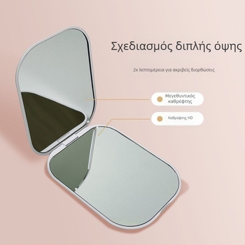 Φορητός αναδιπλούμενος καθρέφτης μακιγιάζ για ταξίδια, απλός και κομψός, μίνι διπλής όψεως καθρέφτης, πολύ ελαφρύς και πολύ μικρός.