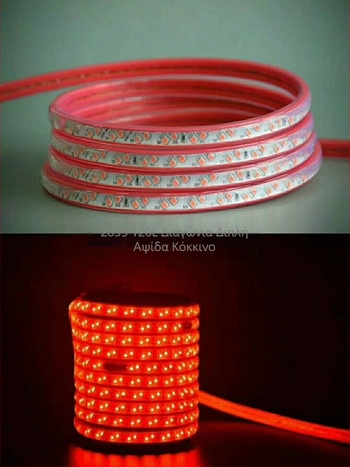 Ταινία LED, διαγώνια τριών σειρών 2835, εξωτερική αδιάβροχη, 220V, χρώματα ροζ, κίτρινο, κόκκινο, πράσινο, μπλε, 5730 LED τσιπ