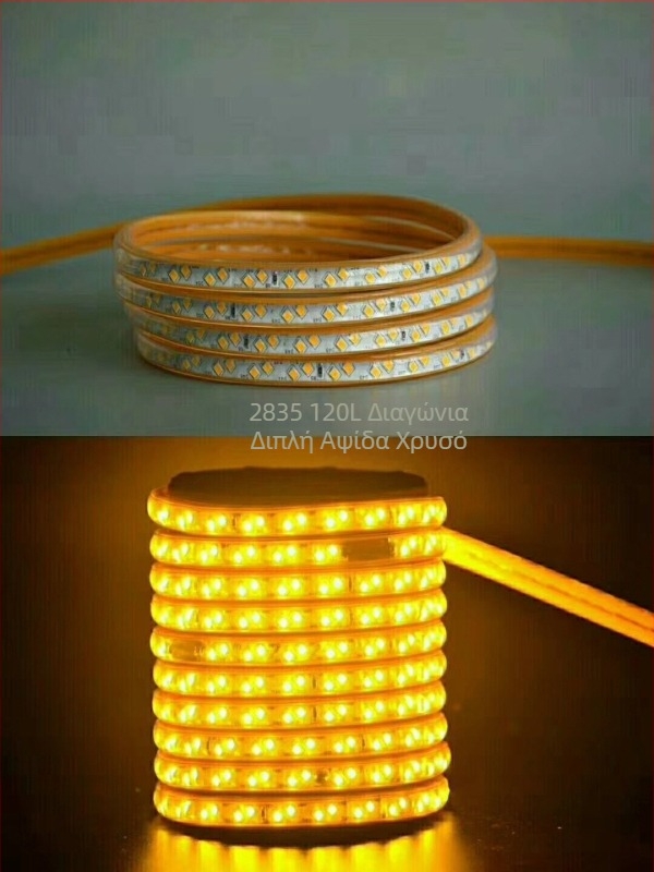 Ταινία LED, διαγώνια τριών σειρών 2835, εξωτερική αδιάβροχη, 220V, χρώματα ροζ, κίτρινο, κόκκινο, πράσινο, μπλε, 5730 LED τσιπ