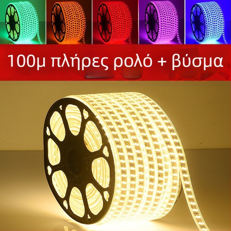 Λωρίδα LED 220V, αδιάβροχη εξωτερική χρήση, κατάλληλη για σήραγγες και τεχνικά έργα; χαμηλής τάσης 36V/24V; ατμοσφαιρικό φωτιστικό οροφής για καθιστικό.