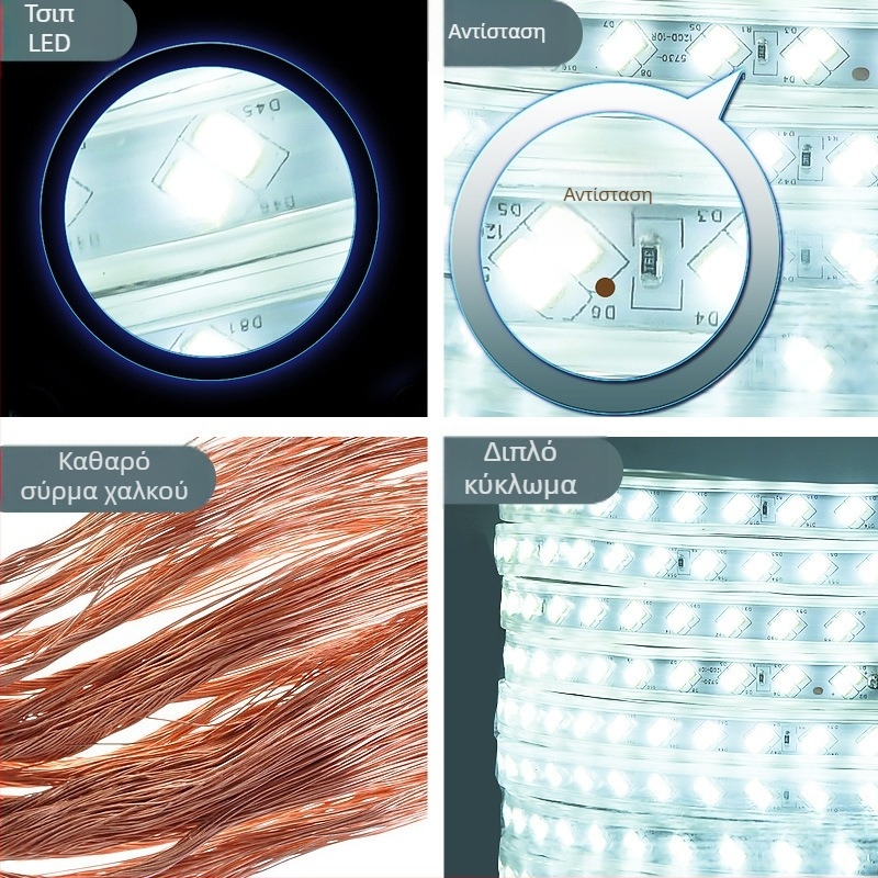 Λωρίδα LED 220V, αδιάβροχη εξωτερική χρήση, κατάλληλη για σήραγγες και τεχνικά έργα; χαμηλής τάσης 36V/24V; ατμοσφαιρικό φωτιστικό οροφής για καθιστικό.