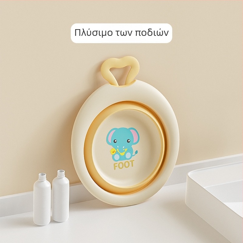 Αναδιπλούμενη βρεφική λεκάνη για πλύσιμο προσώπου, πλαστική, φορητή