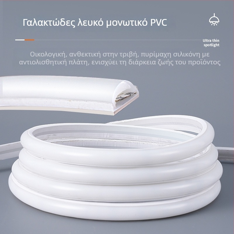 Λωρίδα LED με αυτοκόλλητη σιλικόνη, αδιάβροχη COB, γραμμική λυχνία οροφής για οικιακή χρήση – υπερλεπτή, απαλό φως