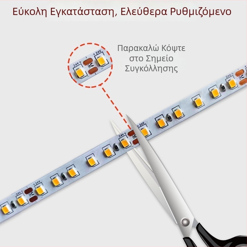 Λωρίδα LED με γυμνή πλάκα, 2835, υψηλή φωτεινότητα, 12V/220V, αυτοκόλλητος αλουμινένιος κανάλι φωτισμού για εσωτερική χρήση